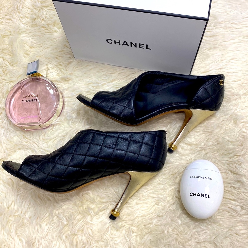 Chanel Open Pumps Quilted Shoes